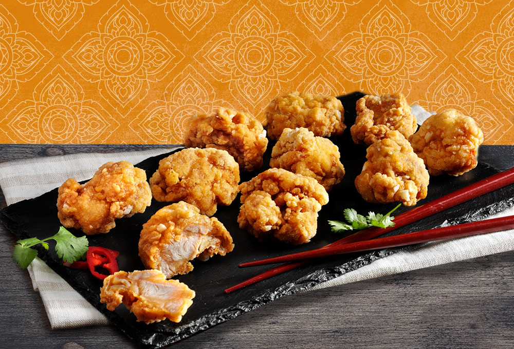 The Karaage is a traditional way in Asia to prepare chicken.
